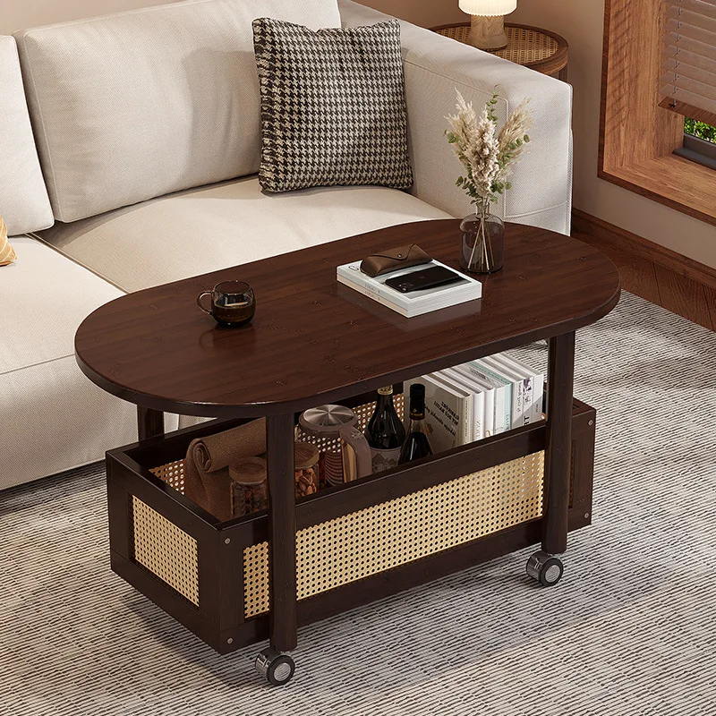 Mobile Coffee Table Double-Layer Storage Edge Table Antique Style Tea Table Living Room Sofa Corner Side Cabinet
Mobile Coffee Table Double-Layer Storage Edge Table Antique Style Tea Table Living Room Sofa Corner Side Cabinet