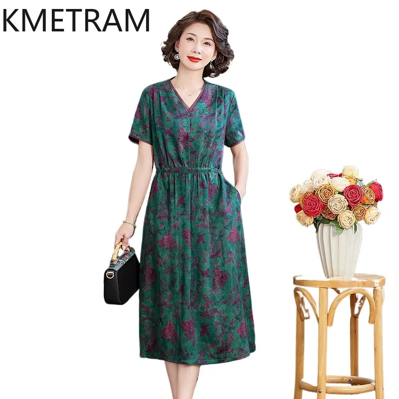 KMETRAM 100% Mulberry Silk Dress Women Xiangyun Sha V-neck Long Dresses Woman Clothes High-end Summer Frocks 2026 Vestidos
KMETRAM 100% Mulberry Silk Dress Women Xiangyun Sha V-neck Long Dresses Woman Clothes High-end Summer Frocks 2026 Vestidos