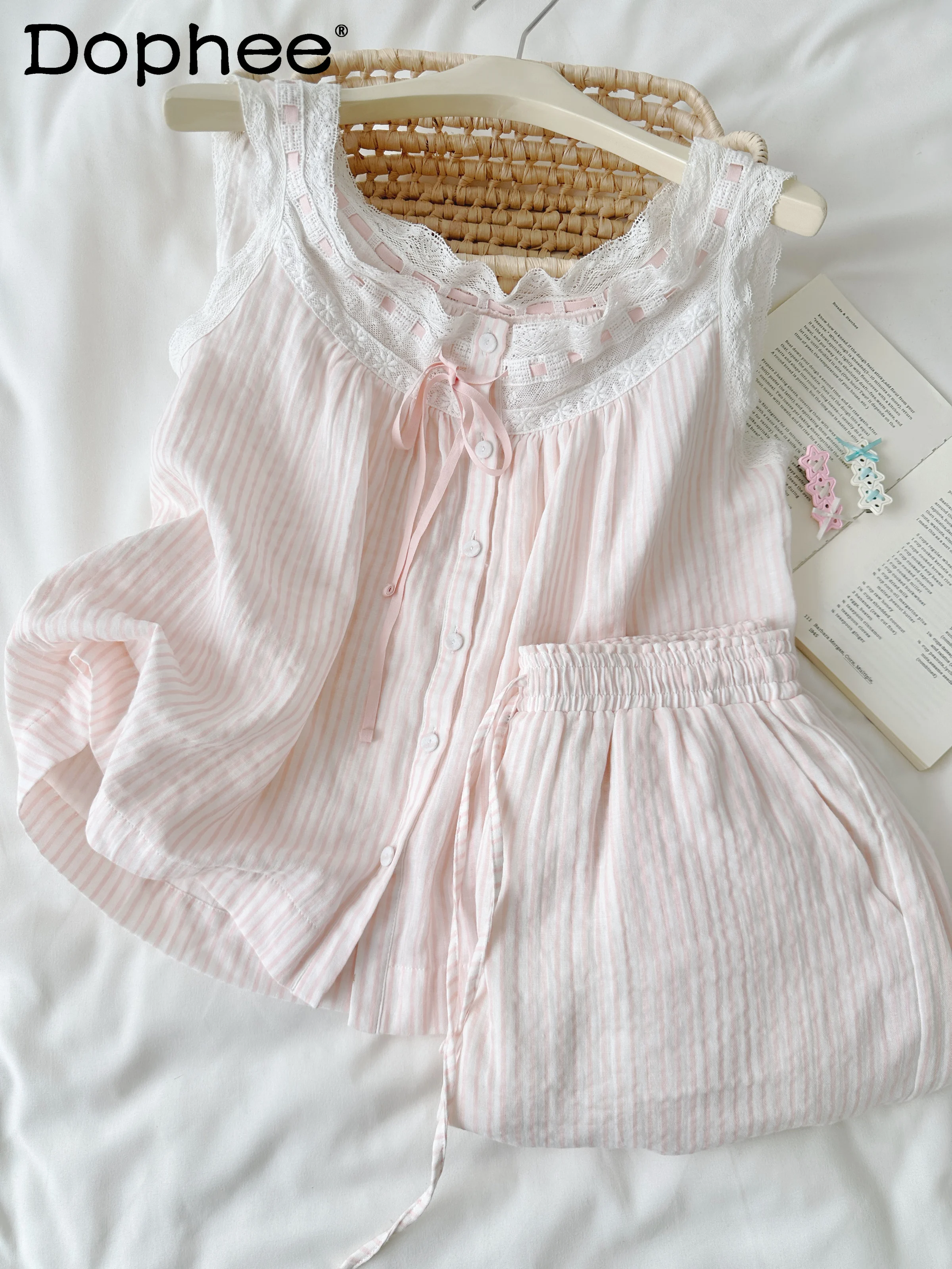 Japanese Original Ins Pink Girl Cotton Suspender Pajamas Sweet Girl Cute Casual Skin-friendly Breathable Loungewear Set 2025 New
Japanese Original Ins Pink Girl Cotton Suspender Pajamas Sweet Girl Cute Casual Skin-friendly Breathable Loungewear Set 2025 New