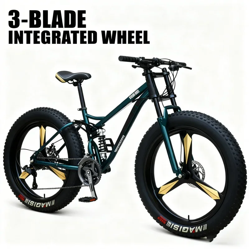 Cyan Unisex Off-Road Mountain Bike 3-in-1 Wheel Variable Speed Extra Wide 4.0 Large Tire Shock Absorption for Beach Snow
Cyan Unisex Off-Road Mountain Bike 3-in-1 Wheel Variable Speed Extra Wide 4.0 Large Tire Shock Absorption for Beach Snow