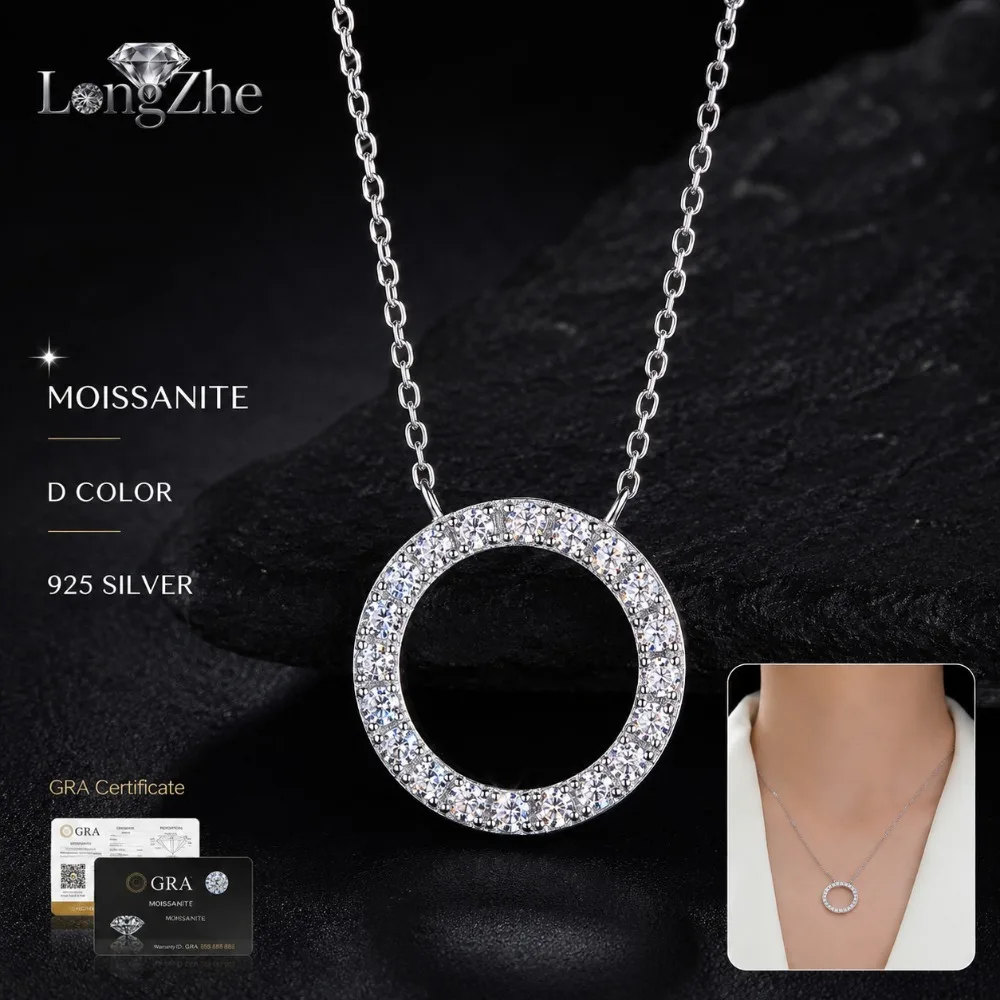 Moissanite S925 Sterling Silver 23-Stone Round Circle Pendant Necklace for Women Wedding Anniversary Gift
Moissanite S925 Sterling Silver 23-Stone Round Circle Pendant Necklace for Women Wedding Anniversary Gift