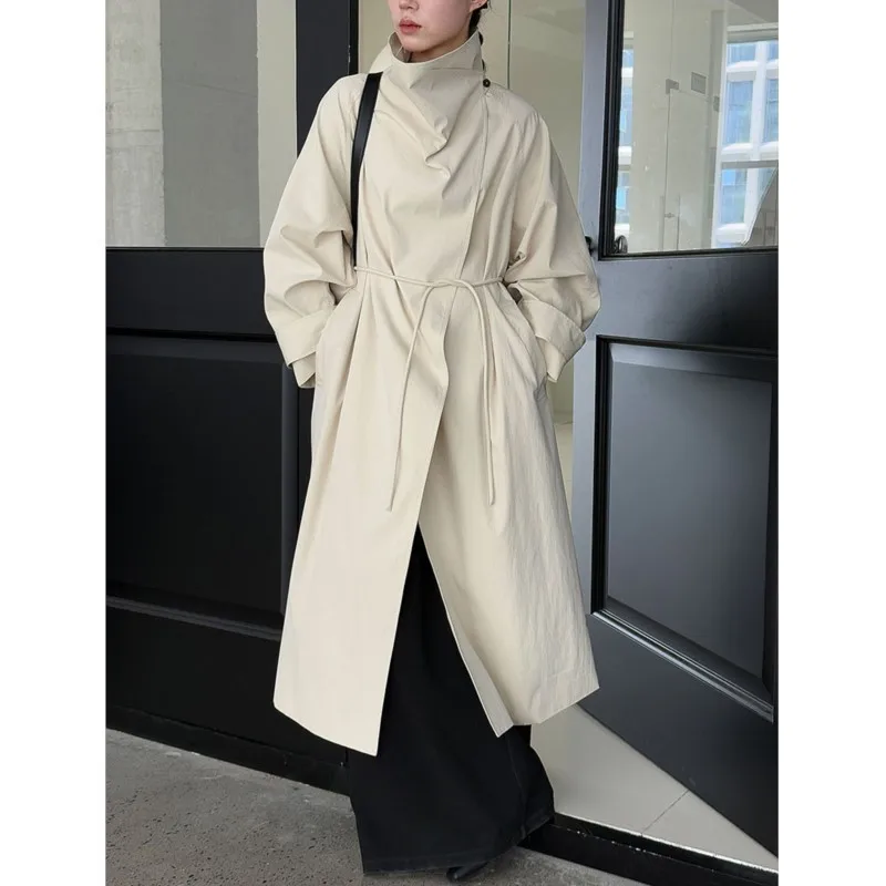 Spring Autumn New Women Retro Lace-up Midi Casual Korean Loose Trench Coats British Style Stand-up Collar Trench Coat 2026
Spring Autumn New Women Retro Lace-up Midi Casual Korean Loose Trench Coats British Style Stand-up Collar Trench Coat 2026