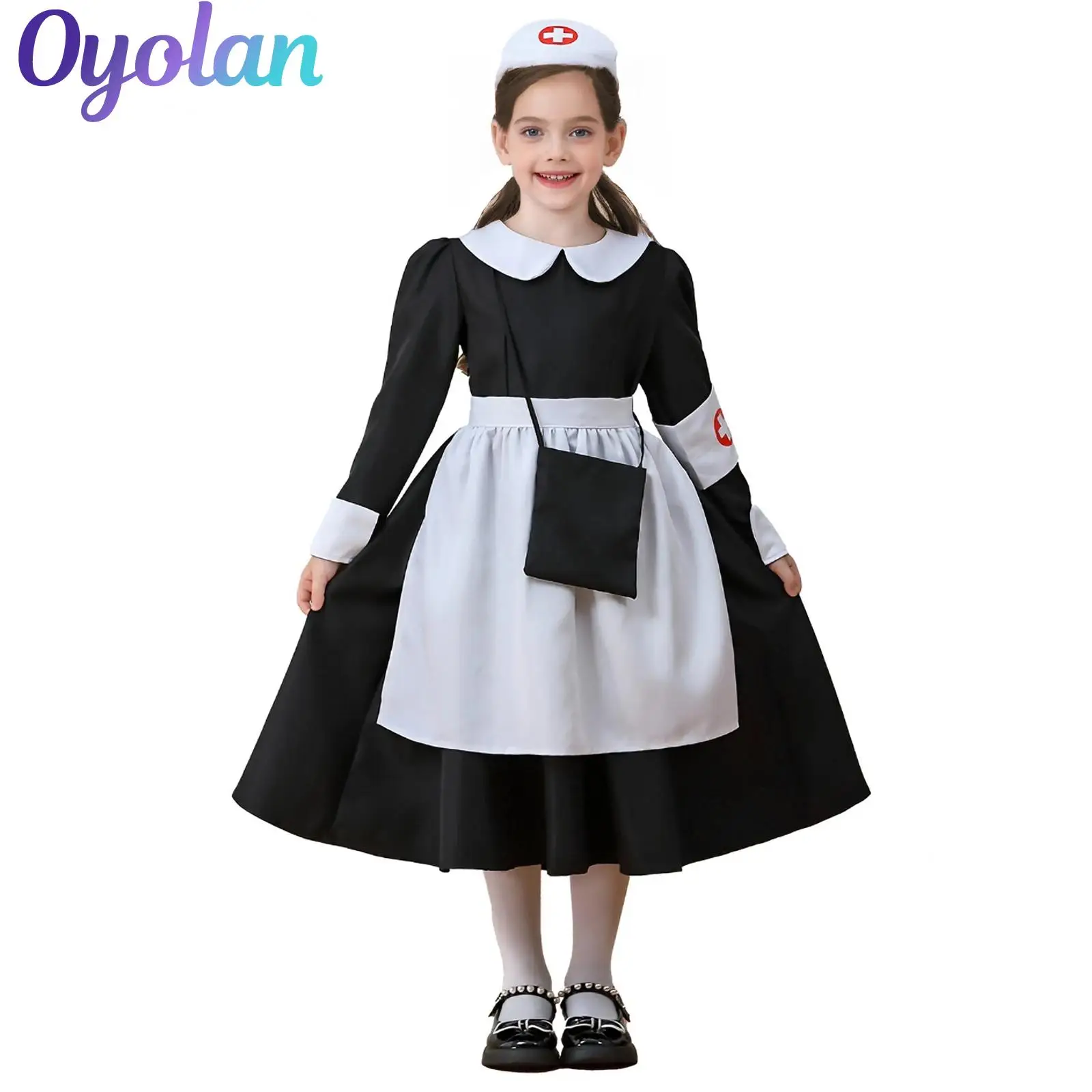 Kids Girl Nurse Doctor Maid Cosplay Costume Back Zipper Ruffled Dress And Print Headwear Armband And Apron Halloween Outfits
Kids Girl Nurse Doctor Maid Cosplay Costume Back Zipper Ruffled Dress And Print Headwear Armband And Apron Halloween Outfits