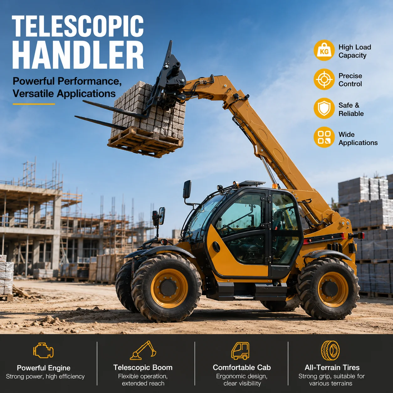 Custom CE Euro 5 Telehandler Telescopic Forklift Loader for Construction Material Handling and Agriculture
Custom CE Euro 5 Telehandler Telescopic Forklift Loader for Construction Material Handling and Agriculture