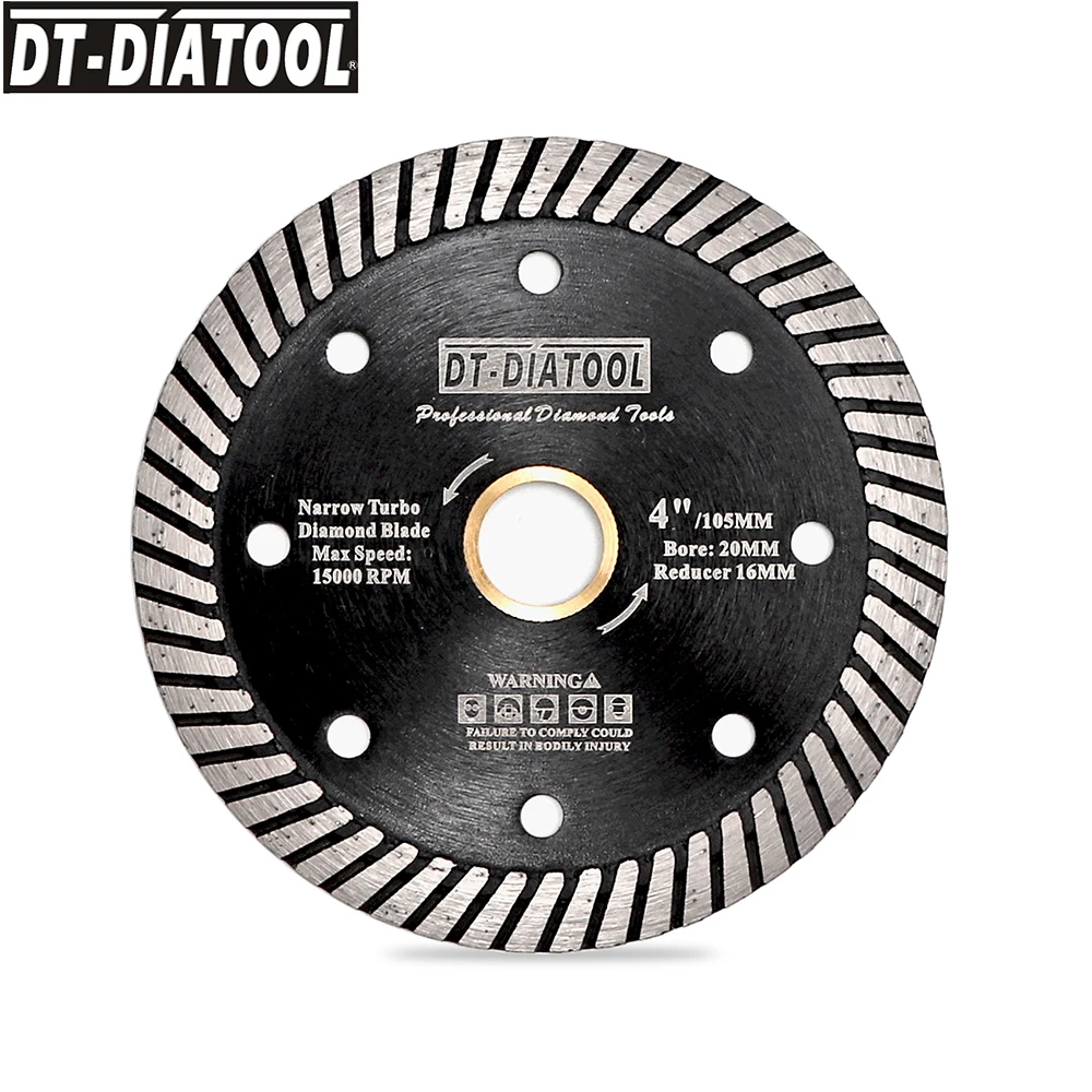 DT-DIATOOL 1/2/5pcs Dia 105mm/4inch Diamond Turbo Cutting Discs Bore 22.23mm Cutting Granite Marble Saw Blades
DT-DIATOOL 1/2/5pcs Dia 105mm/4inch Diamond Turbo Cutting Discs Bore 22.23mm Cutting Granite Marble Saw Blades