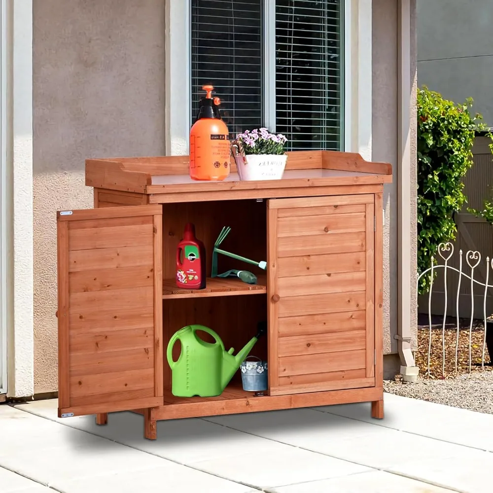 39" Outdoor Potting Bench Table, Rustic Garden Wood Workstation Storage Cabinet for Indoor/Outdoor Patio Balcony Garden
39" Outdoor Potting Bench Table, Rustic Garden Wood Workstation Storage Cabinet for Indoor/Outdoor Patio Balcony Garden