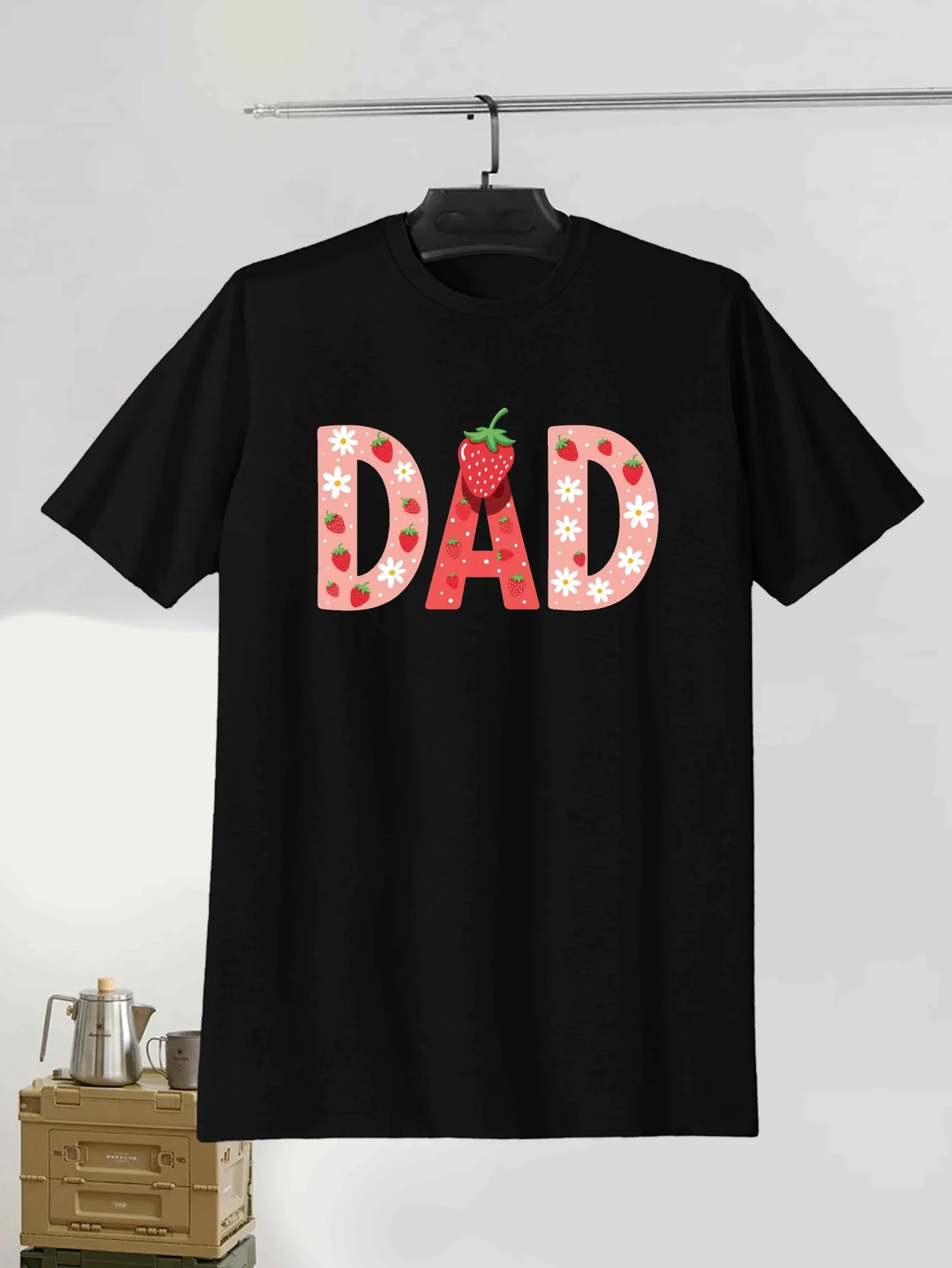 Men's Casual Short Sleeve T-Shirt - Strawberry & Floral DAD Graphic Print, Lightweight Summer Tee
Men's Casual Short Sleeve T-Shirt - Strawberry & Floral DAD Graphic Print, Lightweight Summer Tee