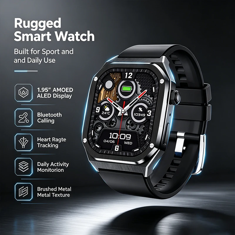 2026 New 1.952" AMOLED Outdoor Smart Watch with Bluetooth Call NFC Heart Rate Health Monitoring IP68 Smartwatch for iOS Android
2026 New 1.952" AMOLED Outdoor Smart Watch with Bluetooth Call NFC Heart Rate Health Monitoring IP68 Smartwatch for iOS Android