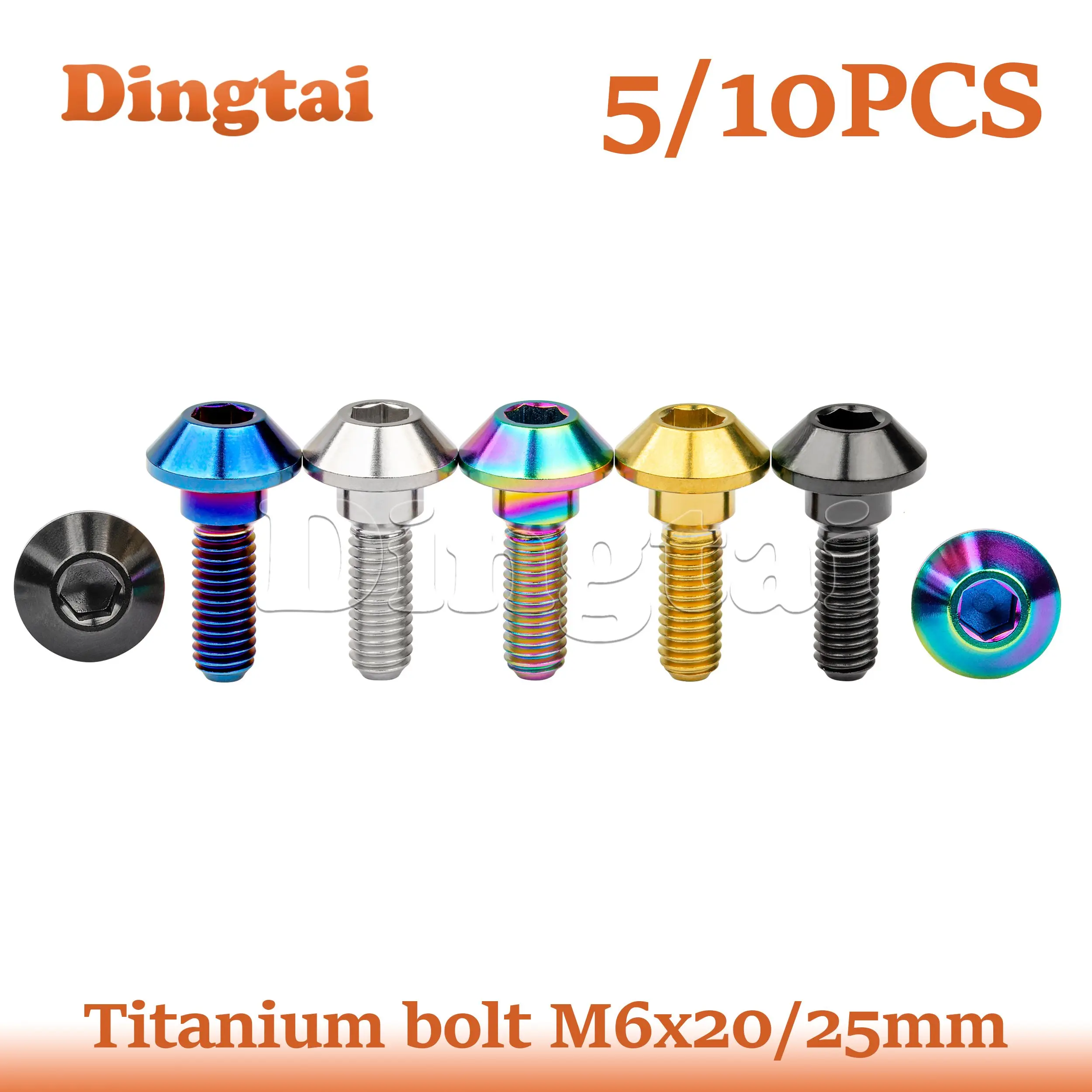 Dingtai Titanium Bolt 5/10PCS M6x20 25mmDisc Brake Part Umbrella Head Hex Screws for Yamaha Accessories
Dingtai Titanium Bolt 5/10PCS M6x20 25mmDisc Brake Part Umbrella Head Hex Screws for Yamaha Accessories