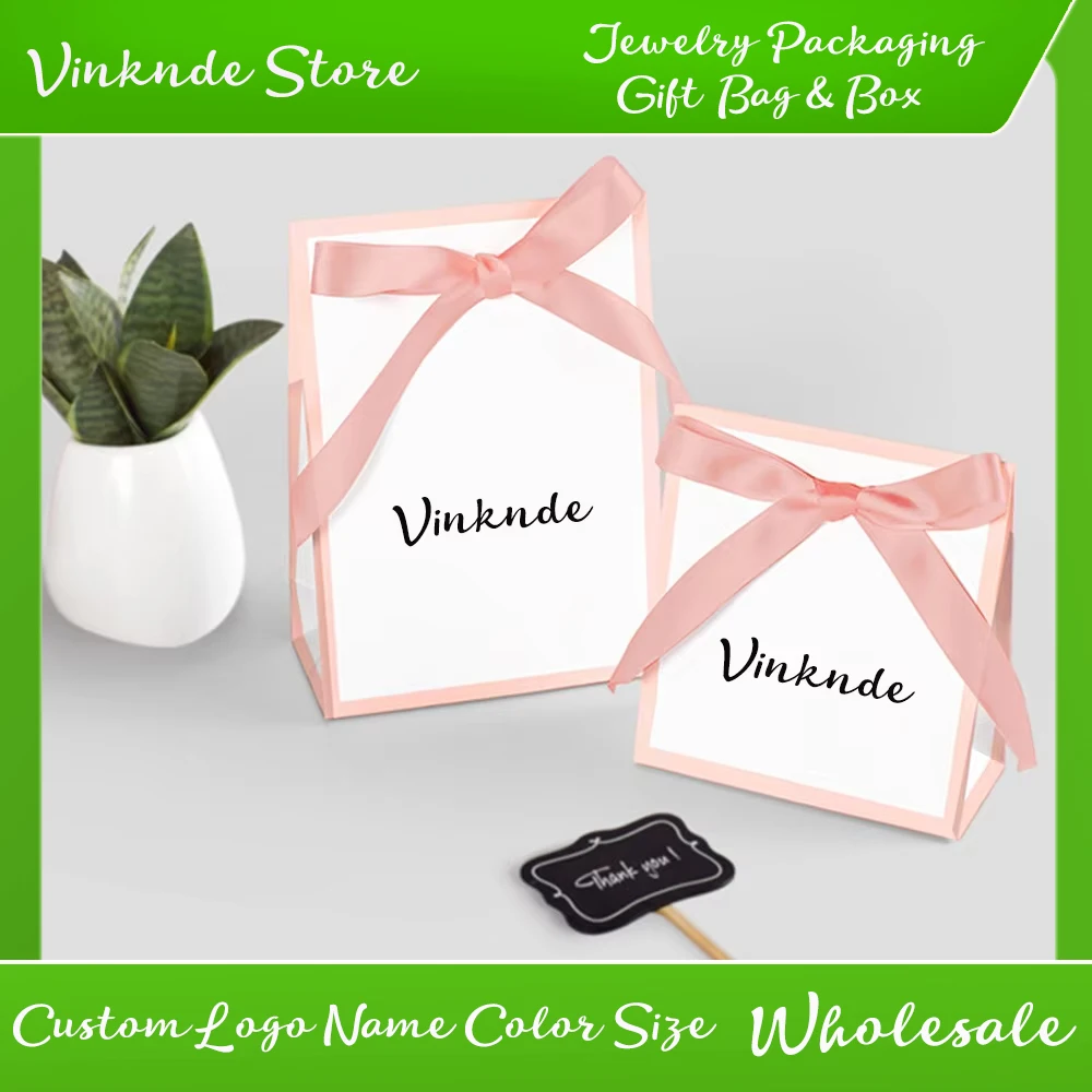 Custom Logo Paper Bags with Bow Ribbon Gifts Clothing Holiday Celebration Wedding Party Shopper Chocolate Soap Packaging Pouches
Custom Logo Paper Bags with Bow Ribbon Gifts Clothing Holiday Celebration Wedding Party Shopper Chocolate Soap Packaging Pouches
