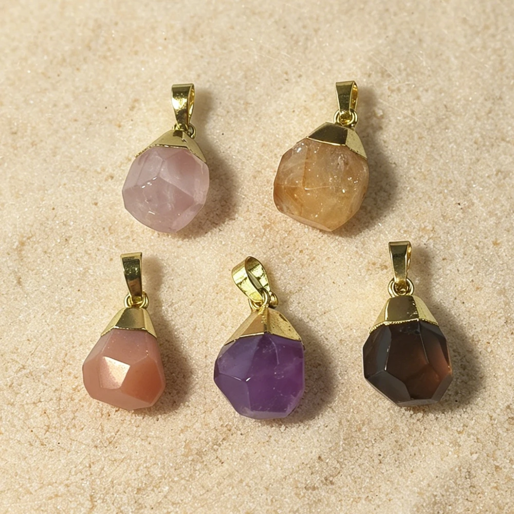 Faceted Uncut Gem Nugget Charms Gold Gilded Top Cap Setting Single Loop Assorted Stones Wholesale Boho Craft Parts P2D1008
Faceted Uncut Gem Nugget Charms Gold Gilded Top Cap Setting Single Loop Assorted Stones Wholesale Boho Craft Parts P2D1008