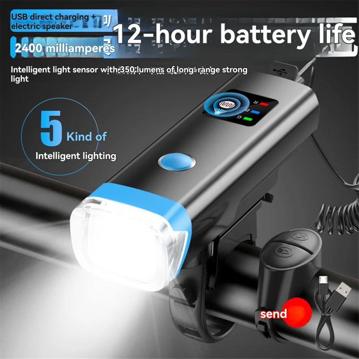 AA74 Велосипедные передние фонари с автоматическим отключением, супер яркий USB перезаряжаемый набор, светодиодные велосипедные фонари, водостойкая фара, фонарик, звуковой сигнал
AA74 Велосипедные передние фонари с автоматическим отключением, супер яркий USB перезаряжаемый набор, светодиодные велосипедные фонари, водостойкая фара, фонарик, звуковой сигнал