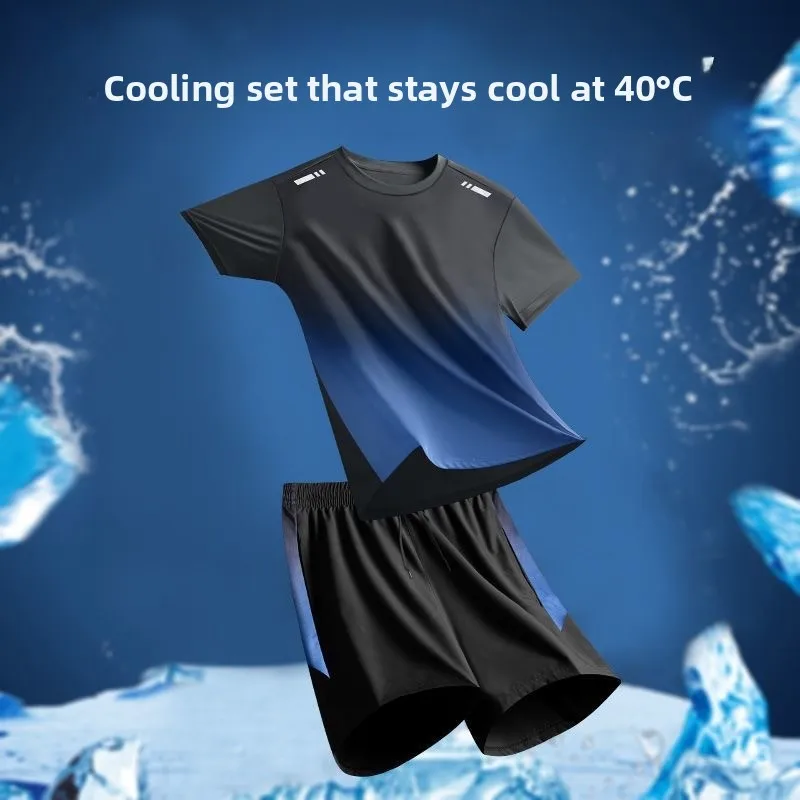 Летний спортивный комплект Ice Silk Qui Dry, мужская футболка ort Sve, одежда для фитнеса, футбольный тренировочный ансамбль для утреннего бега
Летний спортивный комплект Ice Silk Qui Dry, мужская футболка ort Sve, одежда для фитнеса, футбольный тренировочный ансамбль для утреннего бега