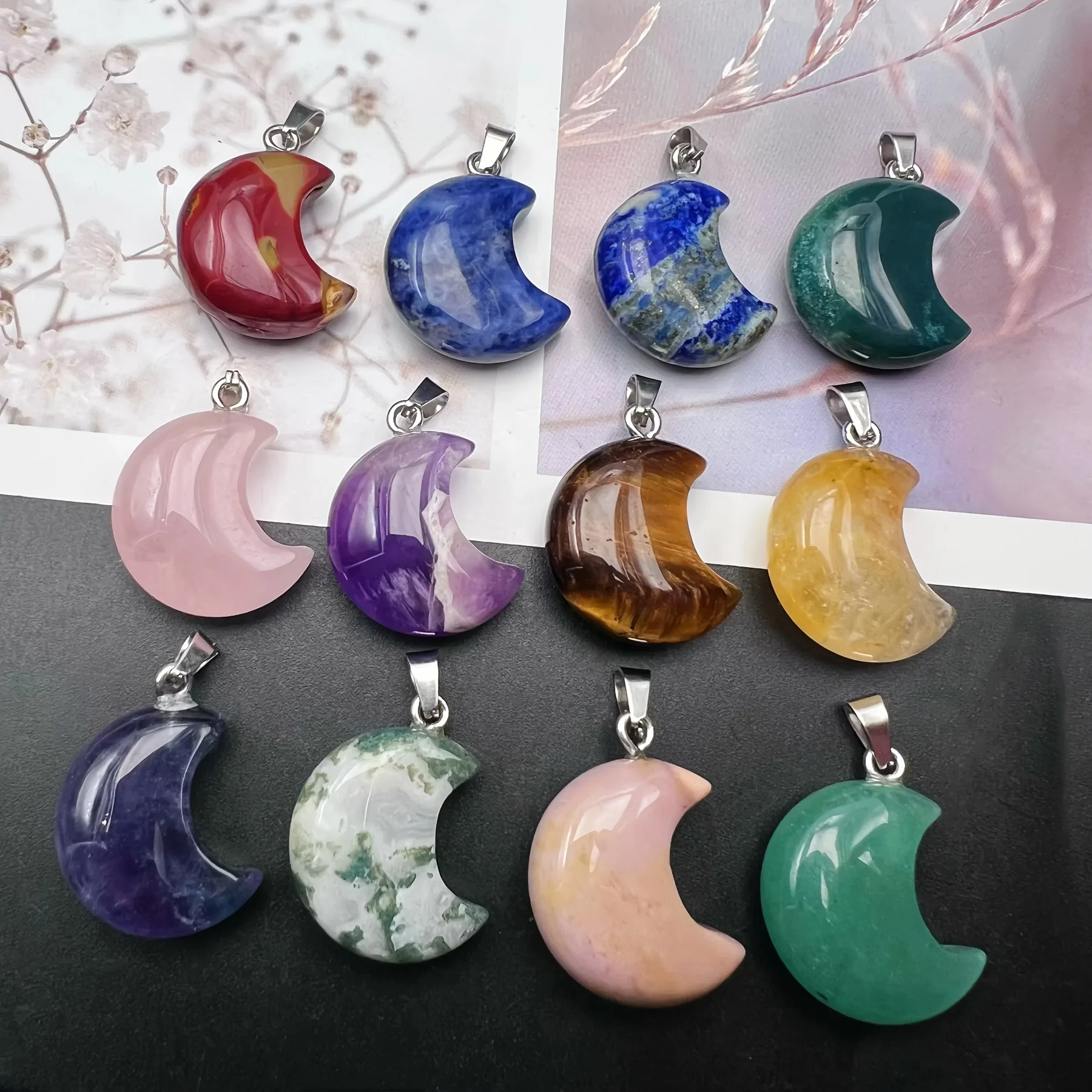 2026New5pcs Natural Stone Crescent Moon Charm Pendants for Jewelry Making DIY Necklaces Bracelets Amethyst Rose Quartz Lapis Lazuli Gift for Men Women Loose Gemstone
2026New5pcs Natural Stone Crescent Moon Charm Pendants for Jewelry Making DIY Necklaces Bracelets Amethyst Rose Quartz Lapis Lazuli Gift for Men Women Loose Gemstone