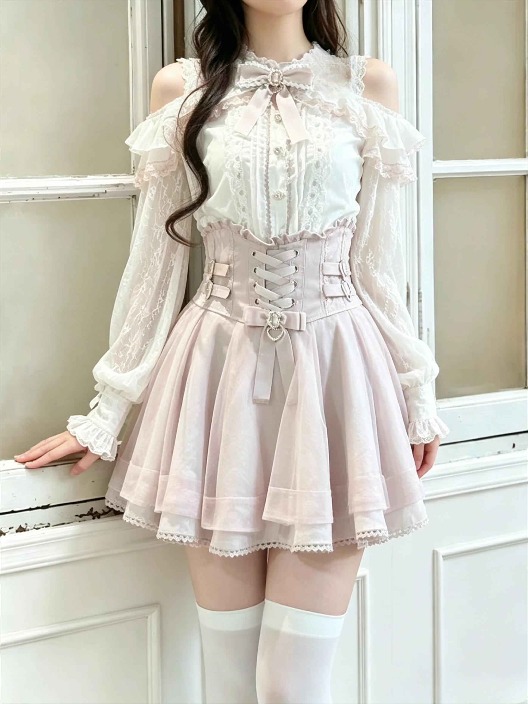 Japanese Sweet Lolita Women Bowknot Ruffle Mini Dress 2 Piece Set Long Sleeve Knit Cover Up Outfit Cardigan Lace Floral Dress
Japanese Sweet Lolita Women Bowknot Ruffle Mini Dress 2 Piece Set Long Sleeve Knit Cover Up Outfit Cardigan Lace Floral Dress