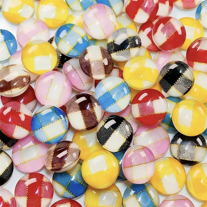 New arrived 90pcs/lot 16mm color grid pattern print geometry rounds shape resin cabochon beads diy jewelry hair accssory
New arrived 90pcs/lot 16mm color grid pattern print geometry rounds shape resin cabochon beads diy jewelry hair accssory