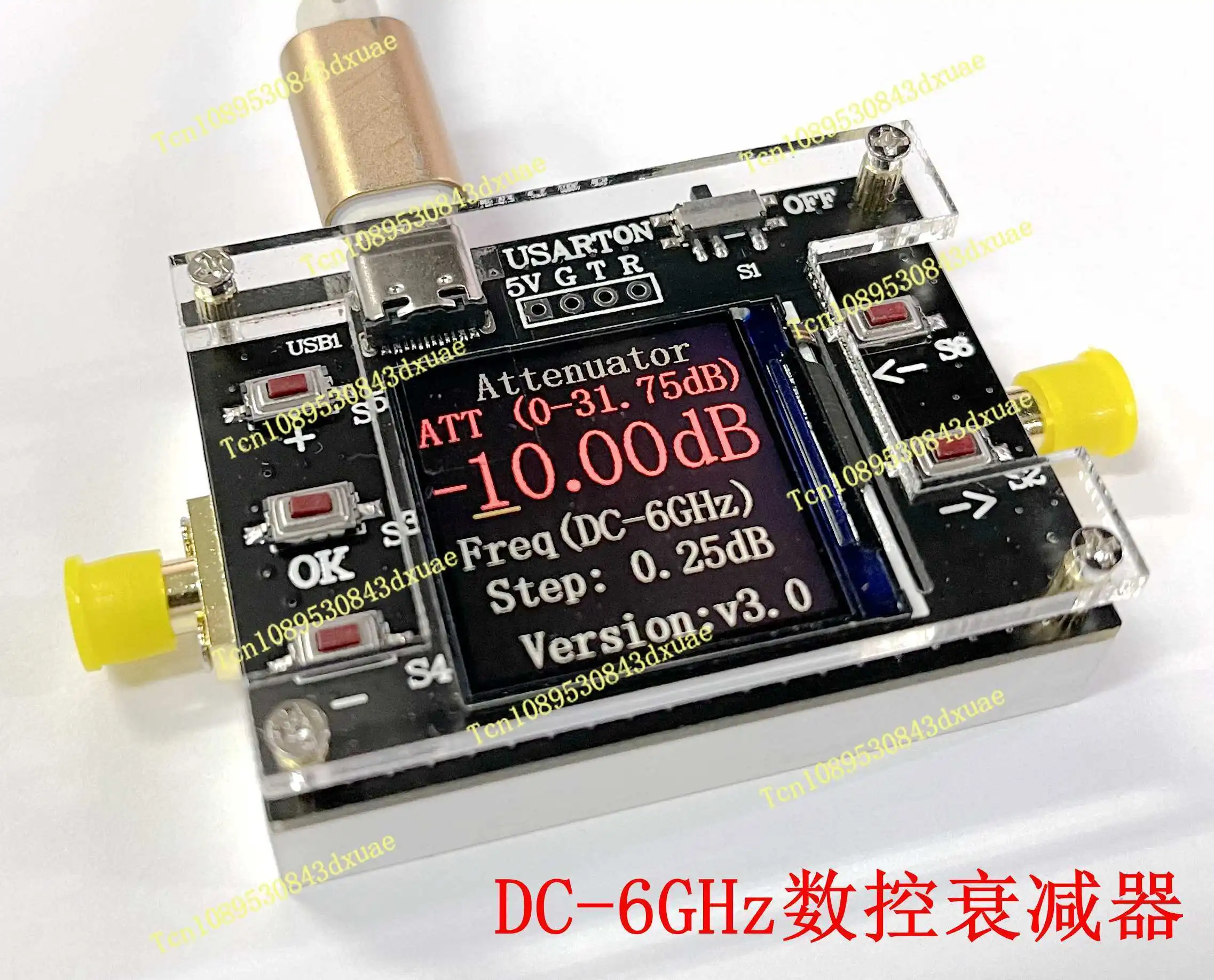 TYPE-C 6G digital programmable RF attenuator 30DB TFT display CNC shell supports communication
TYPE-C 6G digital programmable RF attenuator 30DB TFT display CNC shell supports communication