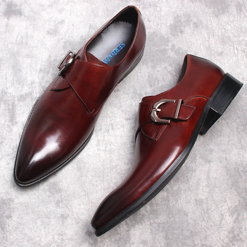 Mens Pointed Toe Loafers Leather Oxford Shoes Genuine Leather Buckle Wedding Party Casual Dress Shoes Black Burgundy Shoes Men
Mens Pointed Toe Loafers Leather Oxford Shoes Genuine Leather Buckle Wedding Party Casual Dress Shoes Black Burgundy Shoes Men