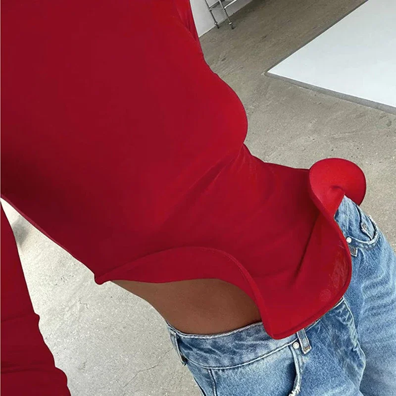 Ruffled Slim Tops T-Shirt For Women Long Sleeves Solid Color Patchwork Slinky Female Autumn Fashion High Street Pullover
Ruffled Slim Tops T-Shirt For Women Long Sleeves Solid Color Patchwork Slinky Female Autumn Fashion High Street Pullover