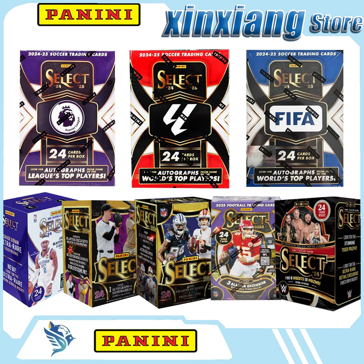 Genuine Panini Select Multi-Sport Trading Cards Collection Soccer Basketball NFL MLB Autograph Cards Ideal Fan Gift Surprise
Genuine Panini Select Multi-Sport Trading Cards Collection Soccer Basketball NFL MLB Autograph Cards Ideal Fan Gift Surprise