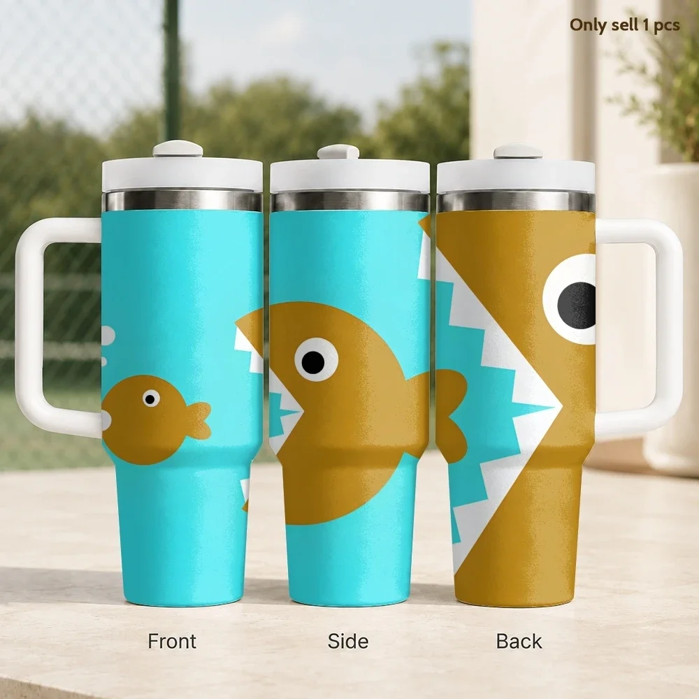 Big Fish Eating Small Fish Funny Vacuum Flasks 40oz Stainless Steel Insulated Tumbler with Handle Straw Cup Daily Travel Mug
Big Fish Eating Small Fish Funny Vacuum Flasks 40oz Stainless Steel Insulated Tumbler with Handle Straw Cup Daily Travel Mug