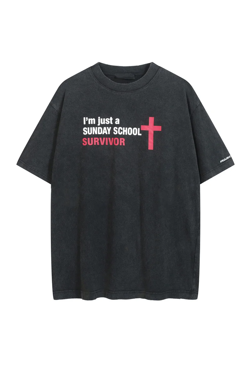 Винтажная футболка с короткими рукавами и логотипом PROJECT G/R Survivor Slogan для мужчин и женщин, топы высокого качества, футболка
Винтажная футболка с короткими рукавами и логотипом PROJECT G/R Survivor Slogan для мужчин и женщин, топы высокого качества, футболка