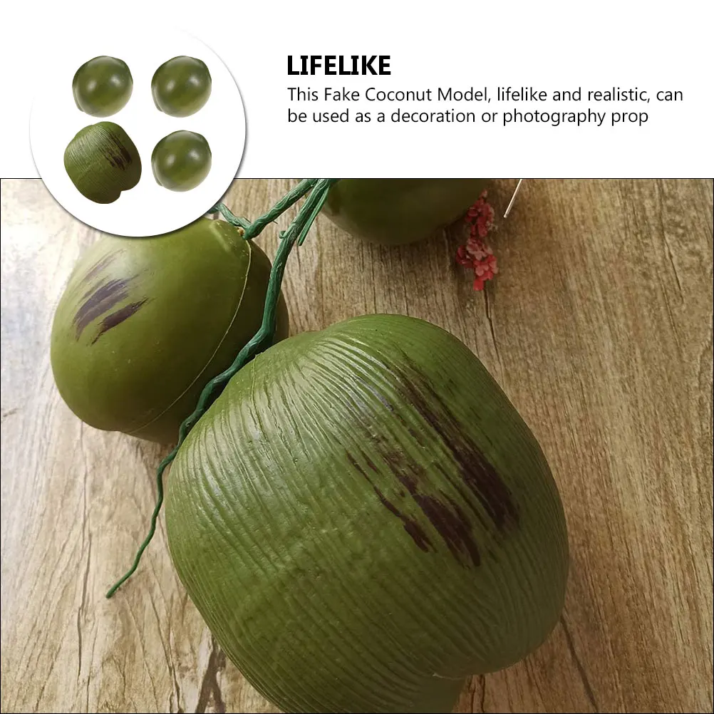 4pcs Simulated Coconut Decoration Plastic Fake Coconuts Hanging Fruit Models Artificial Decors Lifelike Props
4pcs Simulated Coconut Decoration Plastic Fake Coconuts Hanging Fruit Models Artificial Decors Lifelike Props