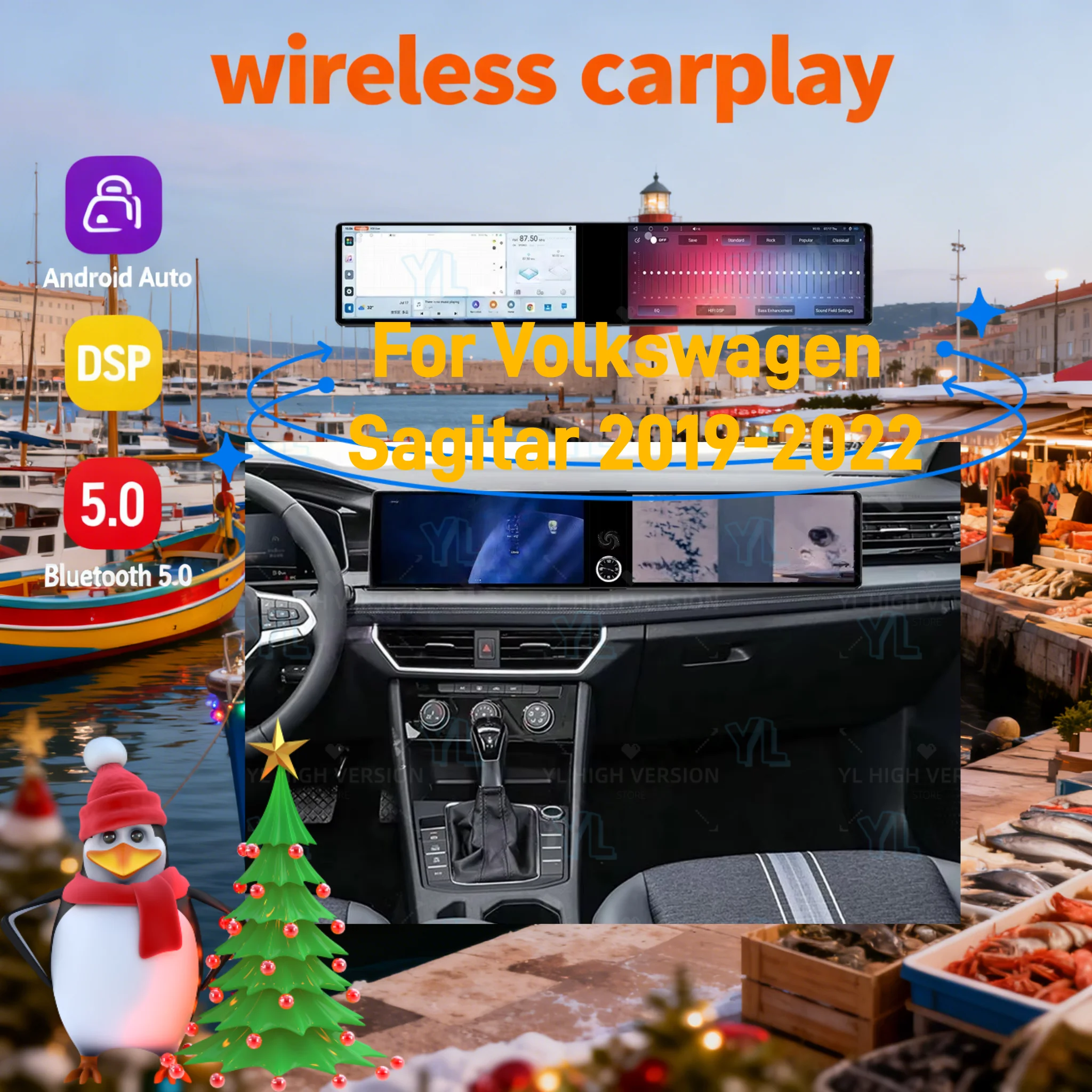 12.3" Dual Ultra-Clear Touch Screen Android 13 CarPlay For Volkswagen Sagitar 2019-2022 Head Unit - GPS Navigation Bluetooth
12.3" Dual Ultra-Clear Touch Screen Android 13 CarPlay For Volkswagen Sagitar 2019-2022 Head Unit - GPS Navigation Bluetooth