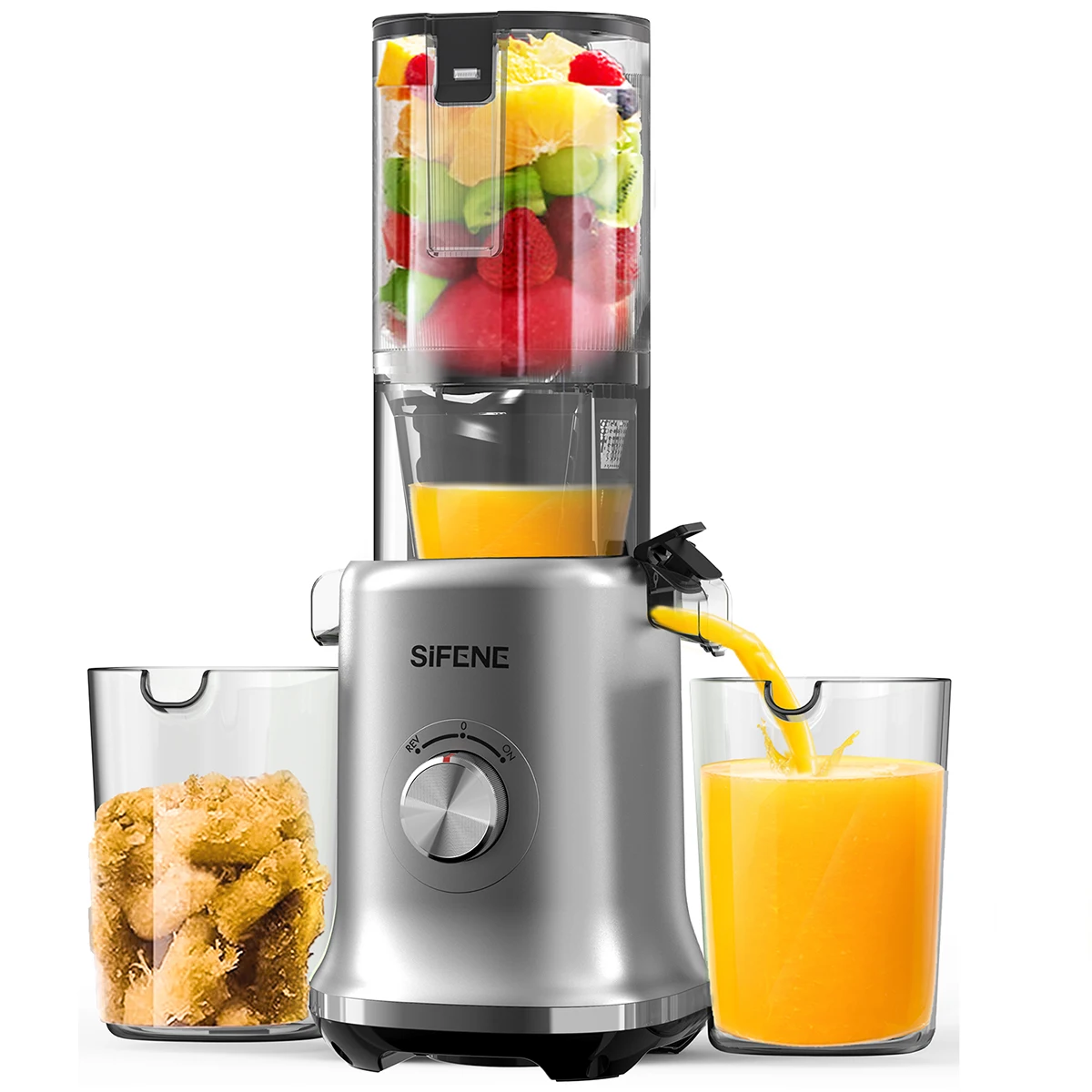 SIFENE Whole Fruits Cold Press Juicer Machine, 4.3-inch (110mm) Large Feed Chute for Vegetables and Fruits, Easy to Clean, Gray
SIFENE Whole Fruits Cold Press Juicer Machine, 4.3-inch (110mm) Large Feed Chute for Vegetables and Fruits, Easy to Clean, Gray
