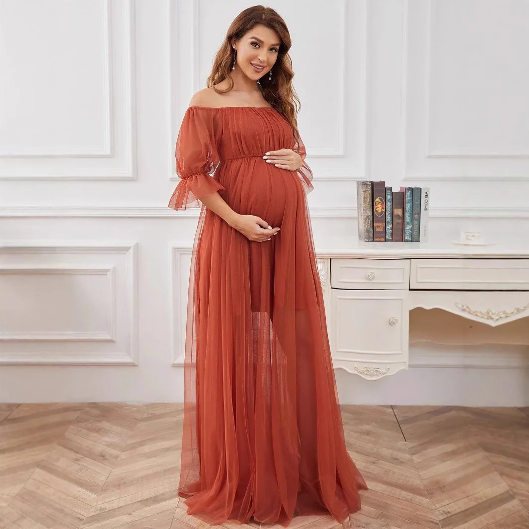 Elegant A-Line Formal Evening Off Shoulder 3/4 Sleeve Tulle Wedding Guest Gown High Waisted Pregnant Gown 2025 Free Customized
Elegant A-Line Formal Evening Off Shoulder 3/4 Sleeve Tulle Wedding Guest Gown High Waisted Pregnant Gown 2025 Free Customized