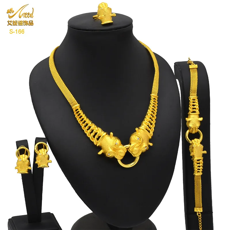 AU999 Unique Fashion Jewelry Set Necklace Earrings Bracelet Ring Women's 24K Gold - Anti-deform gold, fashion shows personality
AU999 Unique Fashion Jewelry Set Necklace Earrings Bracelet Ring Women's 24K Gold - Anti-deform gold, fashion shows personality