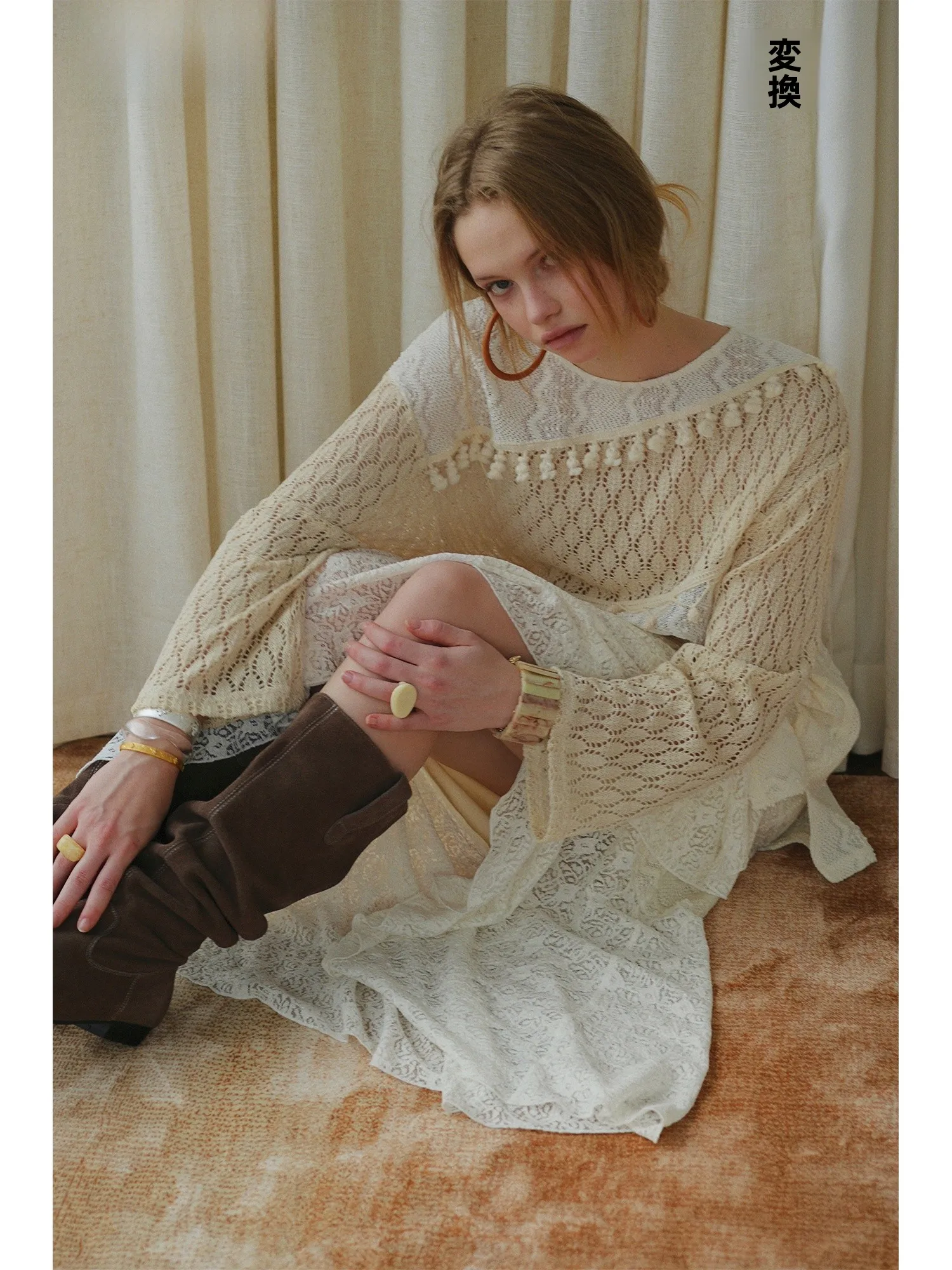 Breathable Hippie Free Feeling Spliced Knitted Design Hollow out Sweater Cover up Women's Loose Fit Long Sleeve Polyester Fiber
Breathable Hippie Free Feeling Spliced Knitted Design Hollow out Sweater Cover up Women's Loose Fit Long Sleeve Polyester Fiber