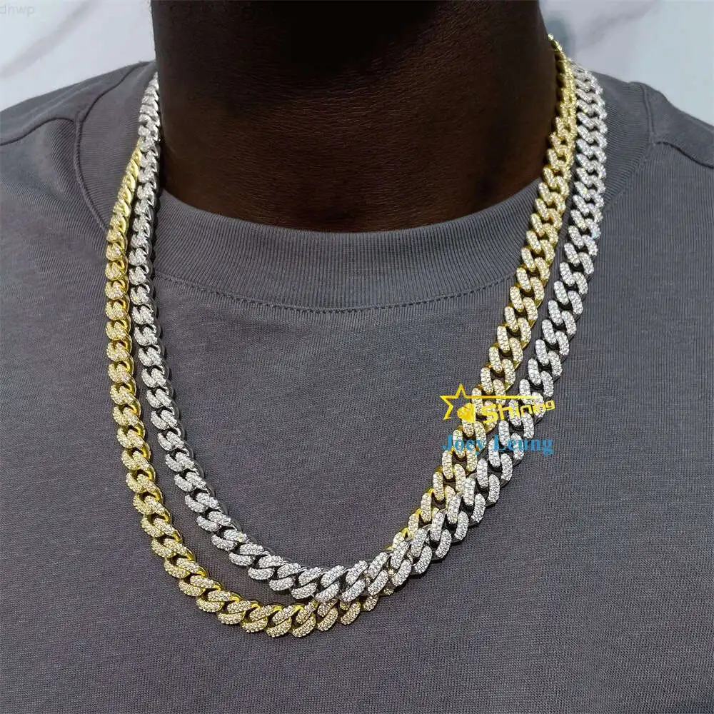 Hip Hop Jewelry Gold Plated 925 Silver 2 Rows 10mm Moissanite Diamond Iced Out Miami Cuban Link Chain Necklace for Men
Hip Hop Jewelry Gold Plated 925 Silver 2 Rows 10mm Moissanite Diamond Iced Out Miami Cuban Link Chain Necklace for Men