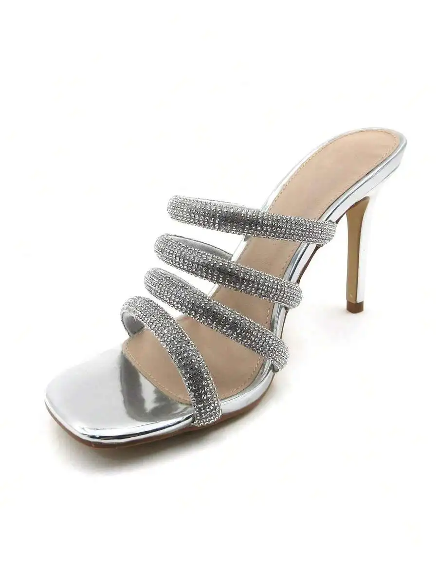 Women Rhinestone Strap Open Toe High Heel Slip On Sandals For Party Wedding Casual
Women Rhinestone Strap Open Toe High Heel Slip On Sandals For Party Wedding Casual