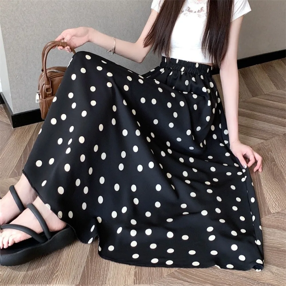 Vintage Elastic Waist Polka Dot Skirt Splicing Design Pleated A-Line Skirt Summer Slim Fit Half-length Dress Vacation
Vintage Elastic Waist Polka Dot Skirt Splicing Design Pleated A-Line Skirt Summer Slim Fit Half-length Dress Vacation