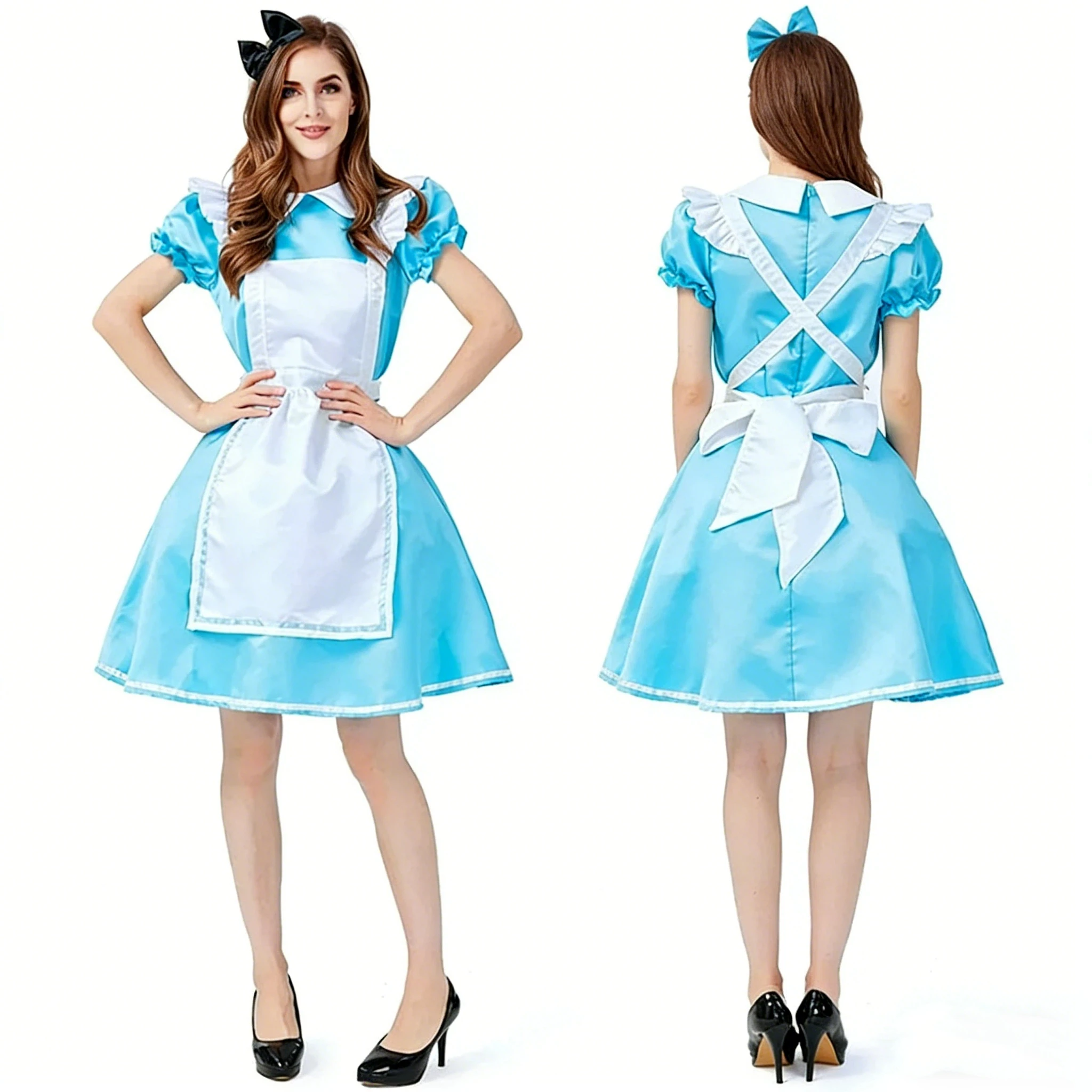 Women Anime Wonderland Sweet Lolita Maid Cosplay Dress Halloween Party Blue Princess Stage Costume
Women Anime Wonderland Sweet Lolita Maid Cosplay Dress Halloween Party Blue Princess Stage Costume