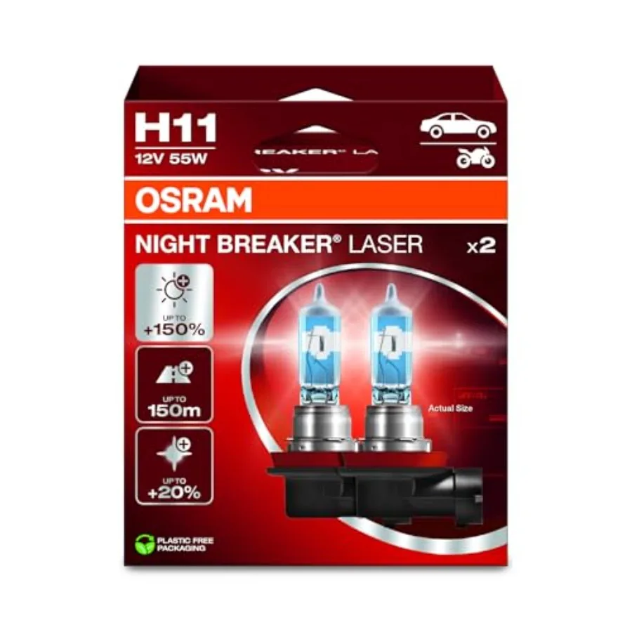 NIGHT BREAKER LASER, +150% Brighter Halogen Headlight Lamp, 12V, Hanging Folding Box 2 Lamps
NIGHT BREAKER LASER, +150% Brighter Halogen Headlight Lamp, 12V, Hanging Folding Box 2 Lamps