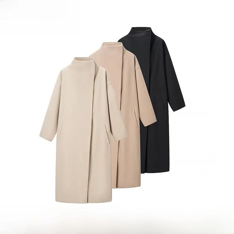 Fashionable Simple Loose Long Sleeve Stand Collar Coat New Autumn Winter Women's Outerwear Korean Style Warm Polyester Fiber
Fashionable Simple Loose Long Sleeve Stand Collar Coat New Autumn Winter Women's Outerwear Korean Style Warm Polyester Fiber