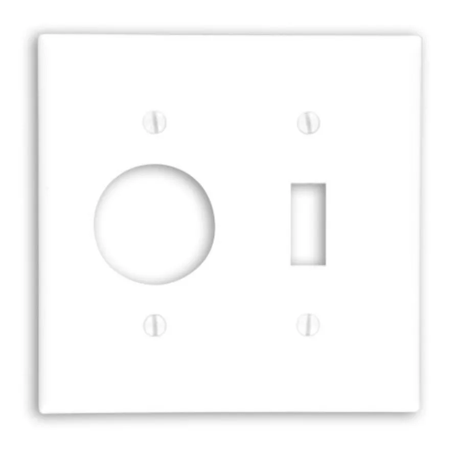 2-Gang 1-Toggle 1-Single 1.406-Inch Diameter, Device Combination Wallplate, Thermoset, Device Mount, 88007, White
2-Gang 1-Toggle 1-Single 1.406-Inch Diameter, Device Combination Wallplate, Thermoset, Device Mount, 88007, White