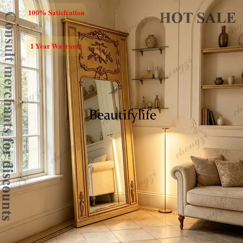 E182 K153 French retro full body American home living room floor-to-ceiling fitting European wall-mounted full-length mirror
E182 K153 French retro full body American home living room floor-to-ceiling fitting European wall-mounted full-length mirror