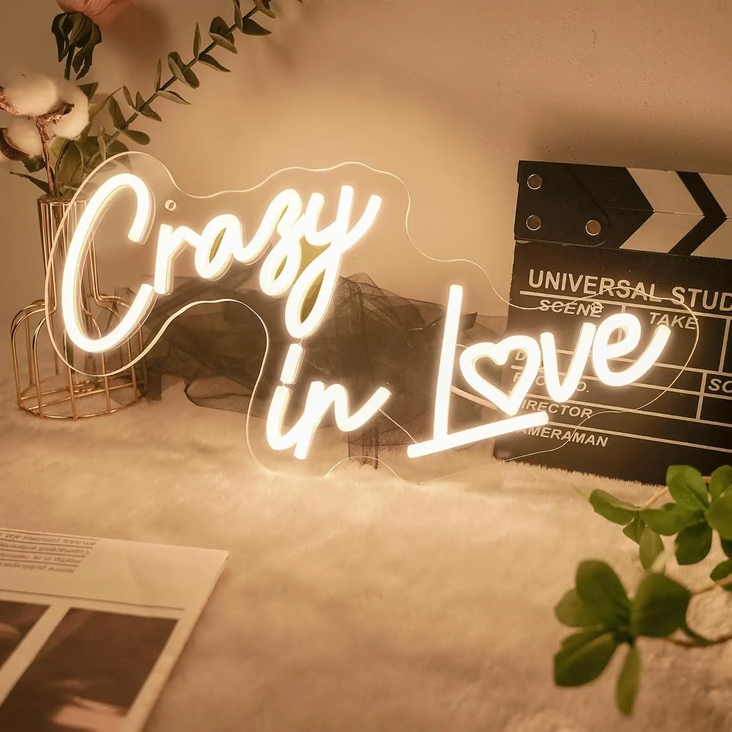Crazy in Love Neon Sign Dimmable LED USB Neon Lights for Bedroom Wedding Engagement Party Decoration Gift for Valentine's Day
Crazy in Love Neon Sign Dimmable LED USB Neon Lights for Bedroom Wedding Engagement Party Decoration Gift for Valentine's Day
