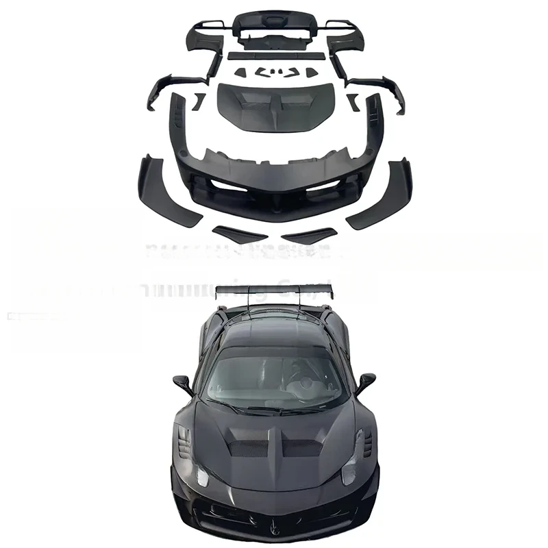 The 458 is upgraded with the LB-style wide-body body kit.
The 458 is upgraded with the LB-style wide-body body kit.