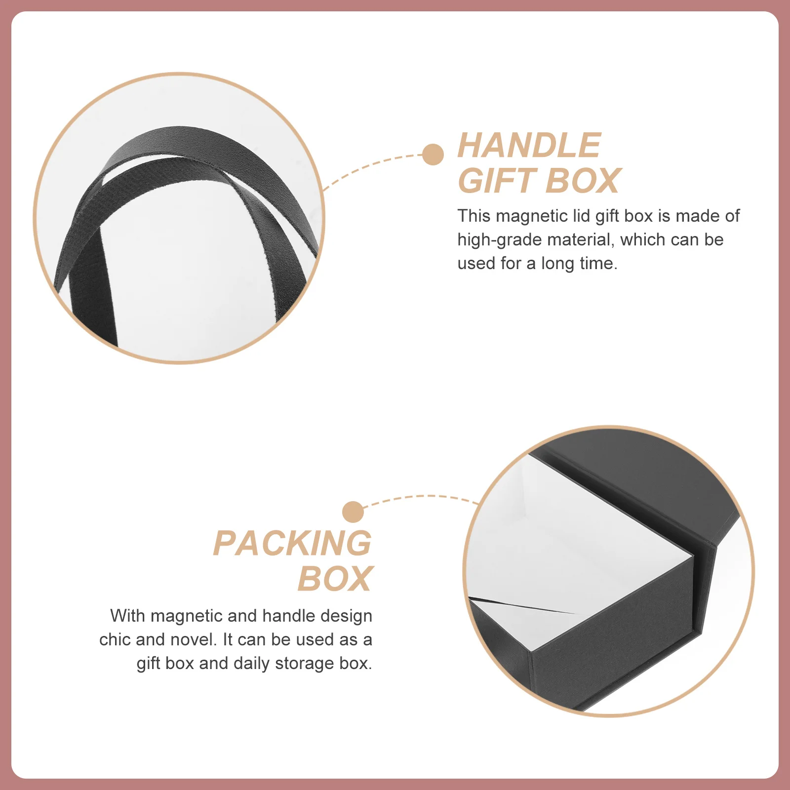 Handle Gift Box Magnetic Closure Clamshell Packing Box for Candies Snacks Jewelry Cosmetics Festival Birthday Party Favors
Handle Gift Box Magnetic Closure Clamshell Packing Box for Candies Snacks Jewelry Cosmetics Festival Birthday Party Favors