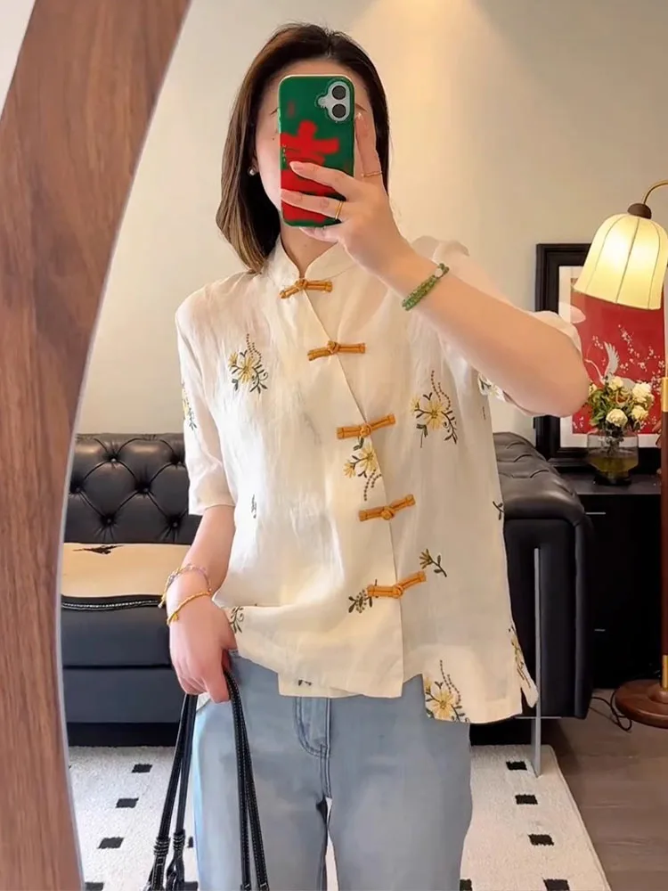 Ele White ort Sve Linen irt Women's Summer Faion Casual Gentlewoman Sle Loose Fit Ladies Top New 2025
Ele White ort Sve Linen irt Women's Summer Faion Casual Gentlewoman Sle Loose Fit Ladies Top New 2025