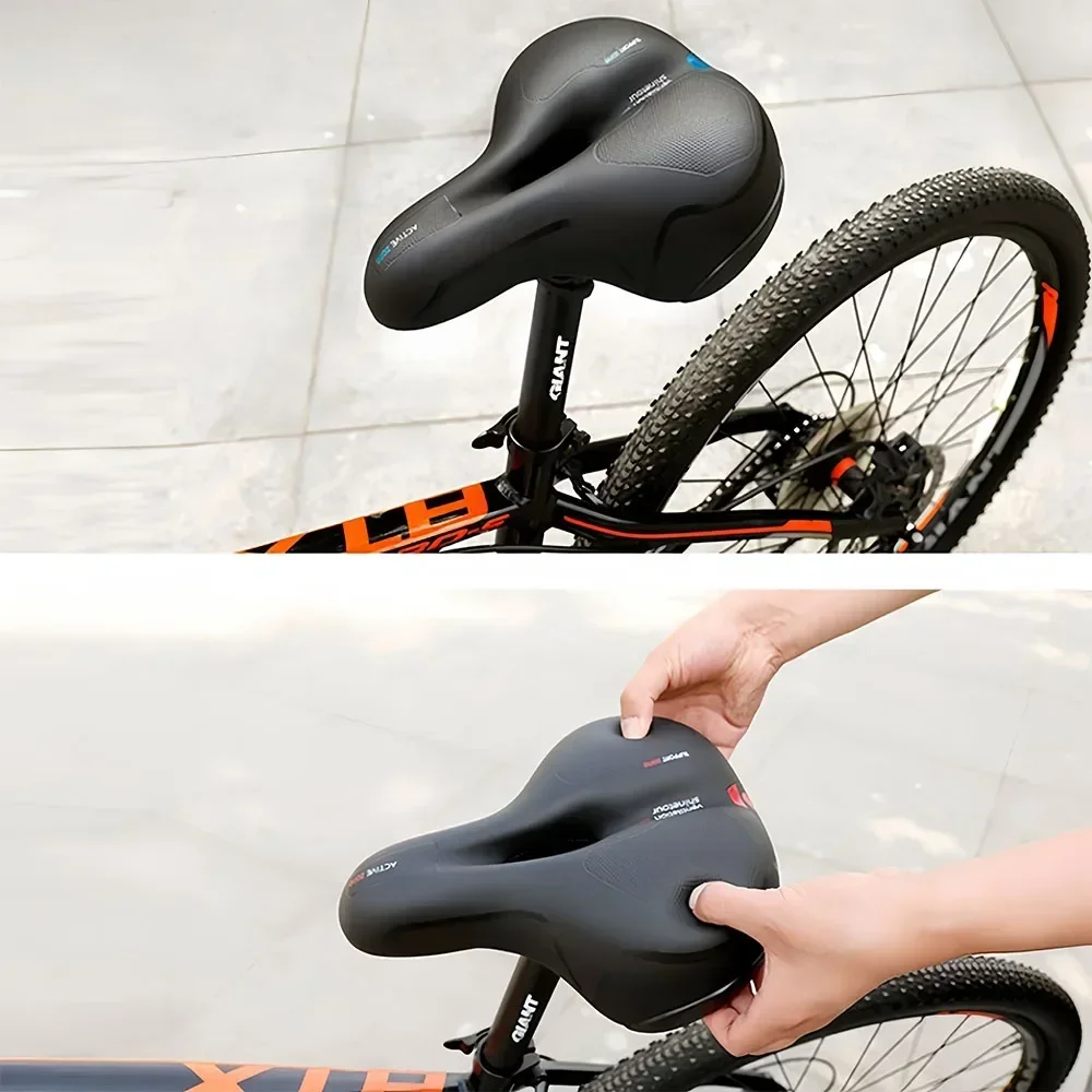 Hollow Breathable Bicycle Saddle Men Women MTB Road Bike Saddle Shock Absorbing Comfortable Big Butt Bike Seat Safety Warning
Hollow Breathable Bicycle Saddle Men Women MTB Road Bike Saddle Shock Absorbing Comfortable Big Butt Bike Seat Safety Warning