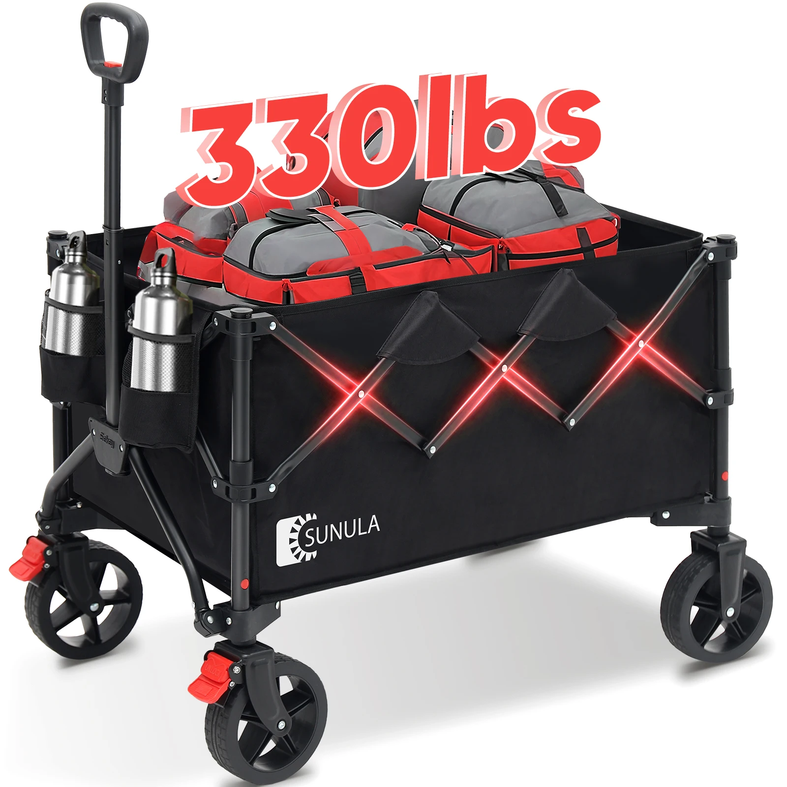 330LBS Beach Wagon Cart Collapsible Foldable Wagon300L Large Capacity Folding Heavy Duty Utility 600D Oxford Fabric Garden Cart
330LBS Beach Wagon Cart Collapsible Foldable Wagon300L Large Capacity Folding Heavy Duty Utility 600D Oxford Fabric Garden Cart