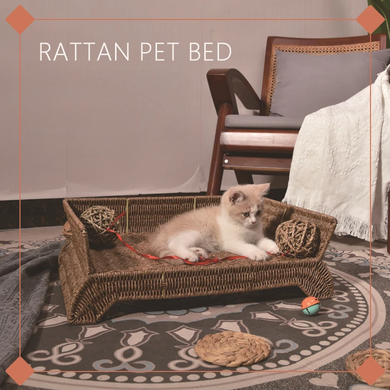 Vine Woven Cat Bed Cool and Moisture-proof Pet Beds in Summer Environmentally Home Four Season Universal Small Cats Cradle Nests
Vine Woven Cat Bed Cool and Moisture-proof Pet Beds in Summer Environmentally Home Four Season Universal Small Cats Cradle Nests