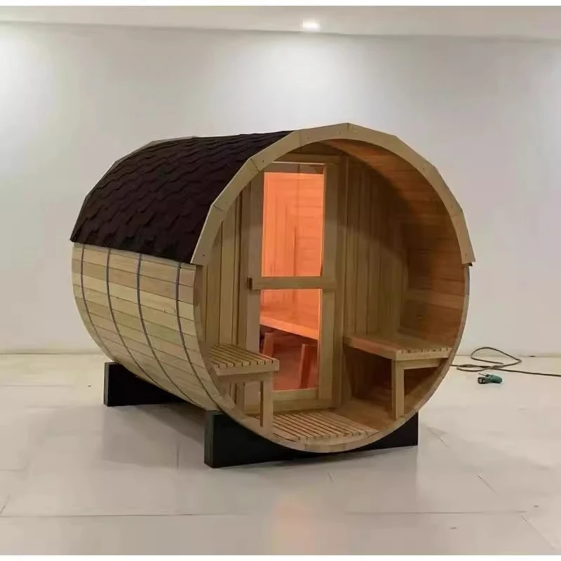 Round wooden barrel rainproof wood steam stove Far infrared villa balcony Outdoor sauna Steam room Light wave bath room
Round wooden barrel rainproof wood steam stove Far infrared villa balcony Outdoor sauna Steam room Light wave bath room