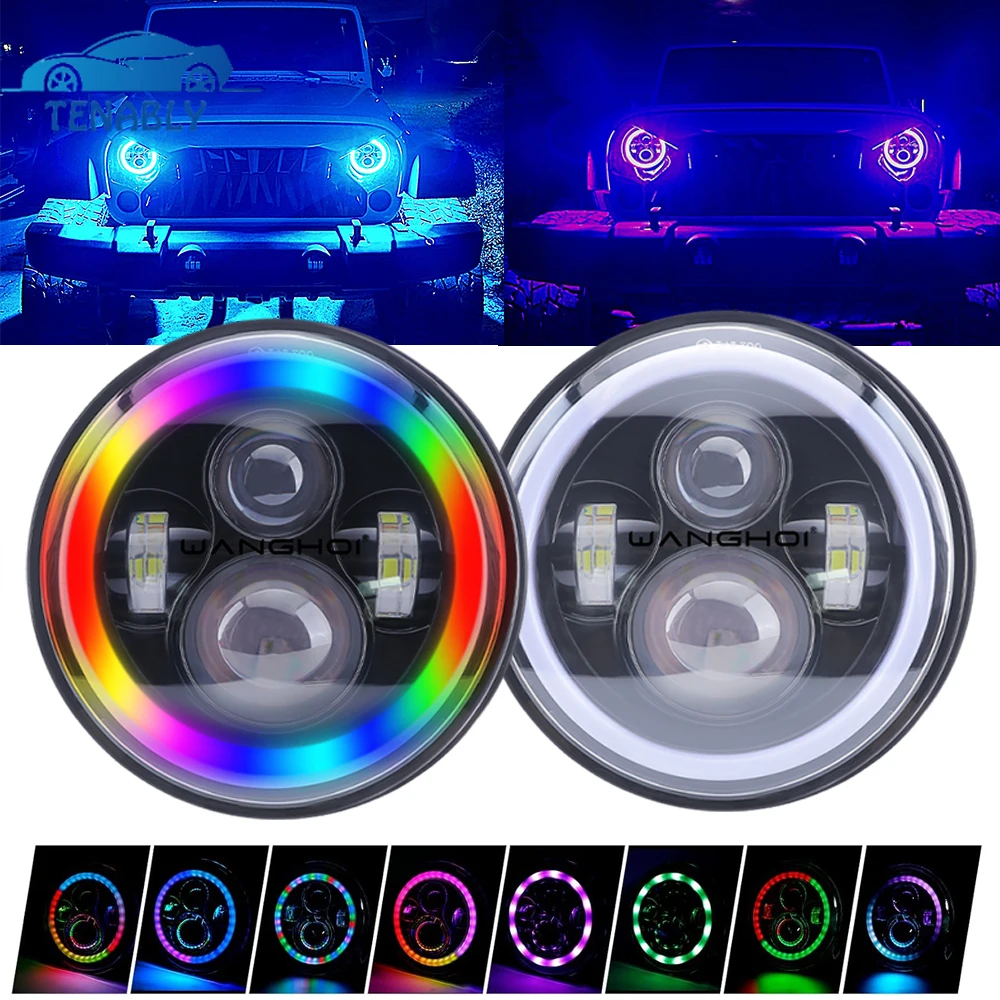 2/1 шт. круглые 7-дюймовые светодиодные фары с кольцом RGB Halo DRL и янтарным указателем поворота, светодиодные фары дальнего/ближнего света 12-24 В для Jeep Offroad
2/1 шт. круглые 7-дюймовые светодиодные фары с кольцом RGB Halo DRL и янтарным указателем поворота, светодиодные фары дальнего/ближнего света 12-24 В для Jeep Offroad
