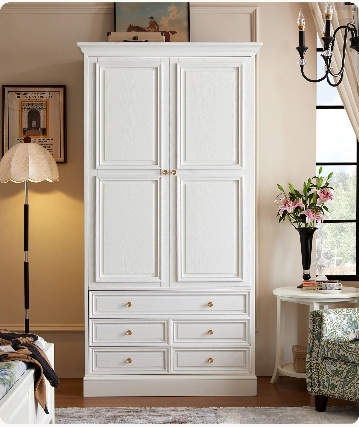 LTT American all-solid wood floor-to-ceiling wardrobe two-door French light luxury home bedroom multi-door top cabinet
LTT American all-solid wood floor-to-ceiling wardrobe two-door French light luxury home bedroom multi-door top cabinet